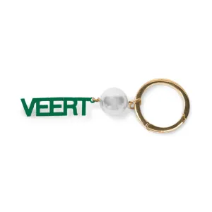 THE FRESHWATER PEARL & GREEN ONYX KEY CHARM / GOLD