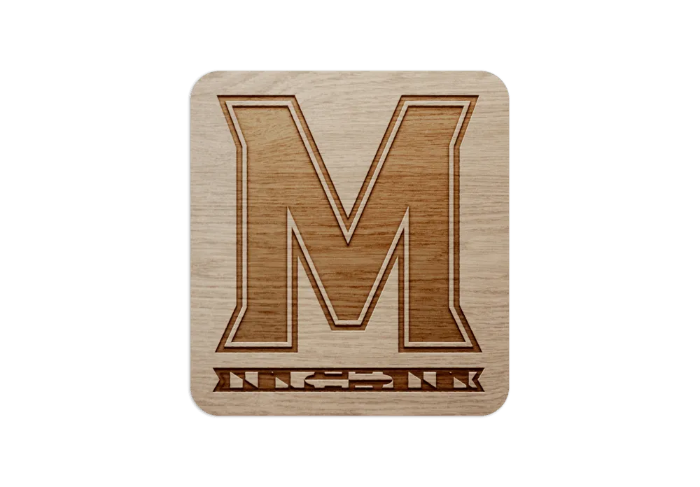 UMD "M" Logo / Wooden Coaster